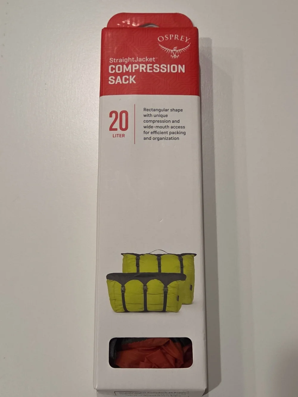 Lot Of 2 OSPREY Compression Sack 20L 1 Black 1 Red NEW